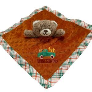 My 1st Thanksgiving Brown Bear Lovey Plush Green Truck Orange BABY STARTERS